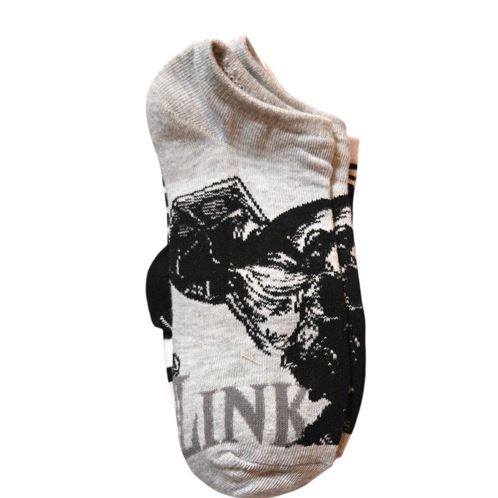Legend of Zelda No Show Socks Black White Gray Nintendo Gamer Style Size 4‑10 - Picture 8 of 10
